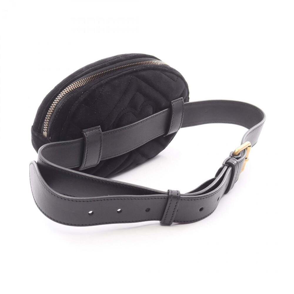 GUCCI Authentic Black Leather GG Marmont Fanny Pack - Picture 2 of 7